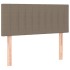 Cama box spring con colchón y LED tela gris taupe 120x200