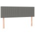 Cama box spring colchón y luces LED tela gris oscuro 140x200