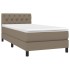 Cama box spring colchón y luces LED gris taupe 80x200