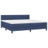 Cama box spring colchón y luces LED tela azul 200x200