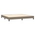 Cama box spring colchón y luces LED tela gris taupe 200x200