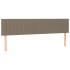 Cama box spring colchón y luces LED tela gris taupe 200x200