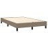 Cama box spring con colchón y LED tela gris taupe 120x200