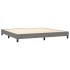 Cama box spring colchón y luces LED tela gris claro 200x200
