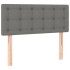 Cama box spring con colchón y LED tela gris oscuro 120x200