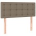 Cama box spring colchón y luces LED tela gris taupe 100x200