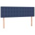 Cama box spring colchón y luces LED tela azul 140x200