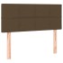 Cama box spring con colchón LED tela marrón oscuro 90x190