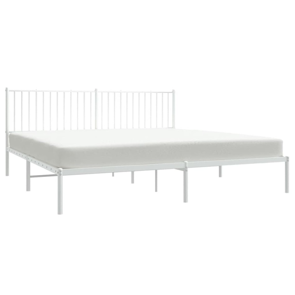 Estructura de cama con cabecero metal blanca 200x200