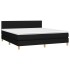 Cama box spring con colchón LED tela negro 180x200
