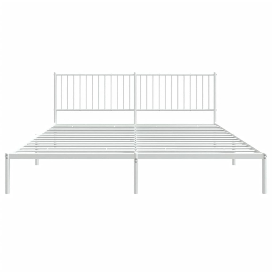 Estructura de cama con cabecero metal blanca 200x200