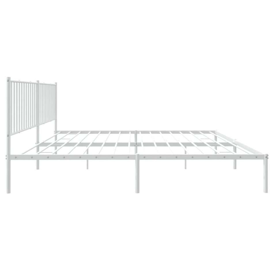 Estructura de cama con cabecero metal blanca 200x200