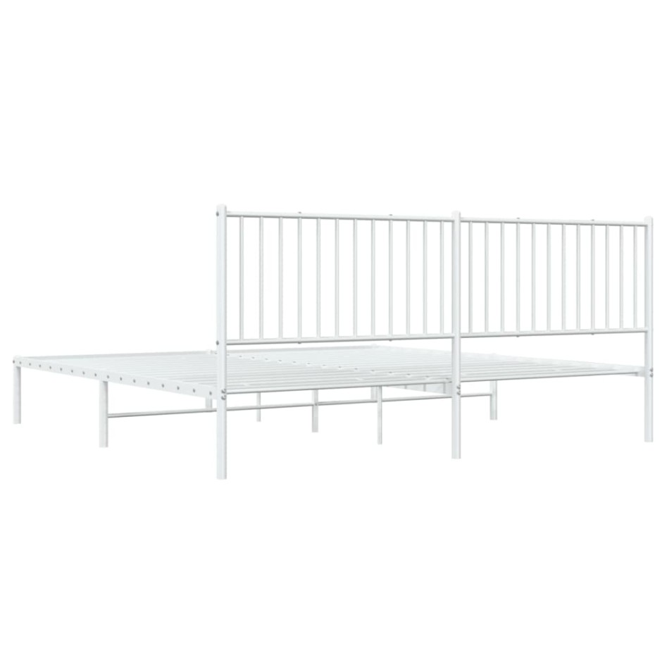 Estructura de cama con cabecero metal blanca 200x200