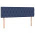 Cama box spring con colchón y LED tela azul 160x200
