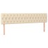Cama box spring con colchón y LED tela crema 180x200