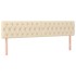 Cama box spring con colchón y LED tela crema 200x200