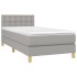 Cama box spring con colchón tela y LED gris claro 100x200