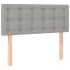 Cama box spring con colchón tela y LED gris claro 100x200