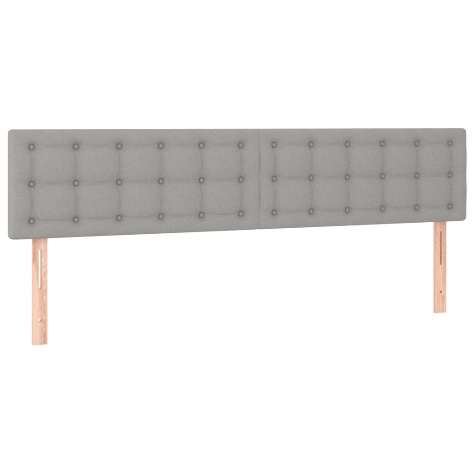 Cama box spring con colchón tela y LED gris claro 160x200
