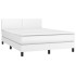 Cama box spring colchón y LED cuero sintético blanco 140x190