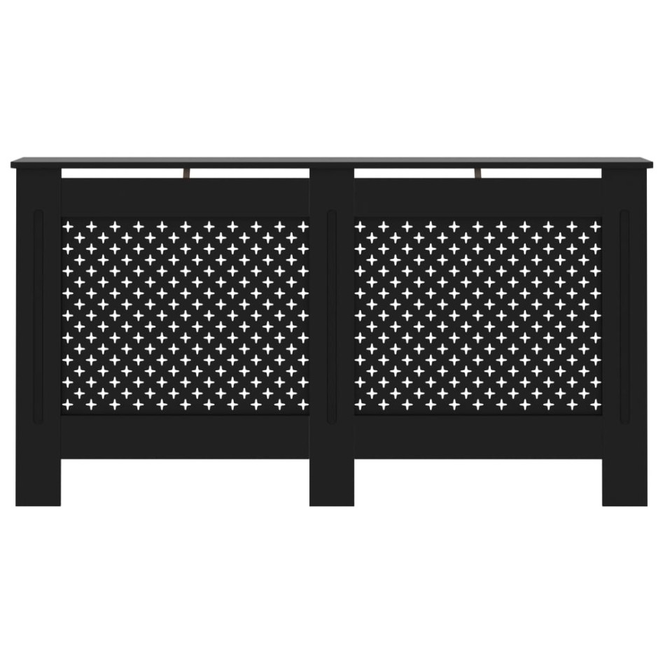 Cubierta para radiador MDF negro 152x19x81,5
