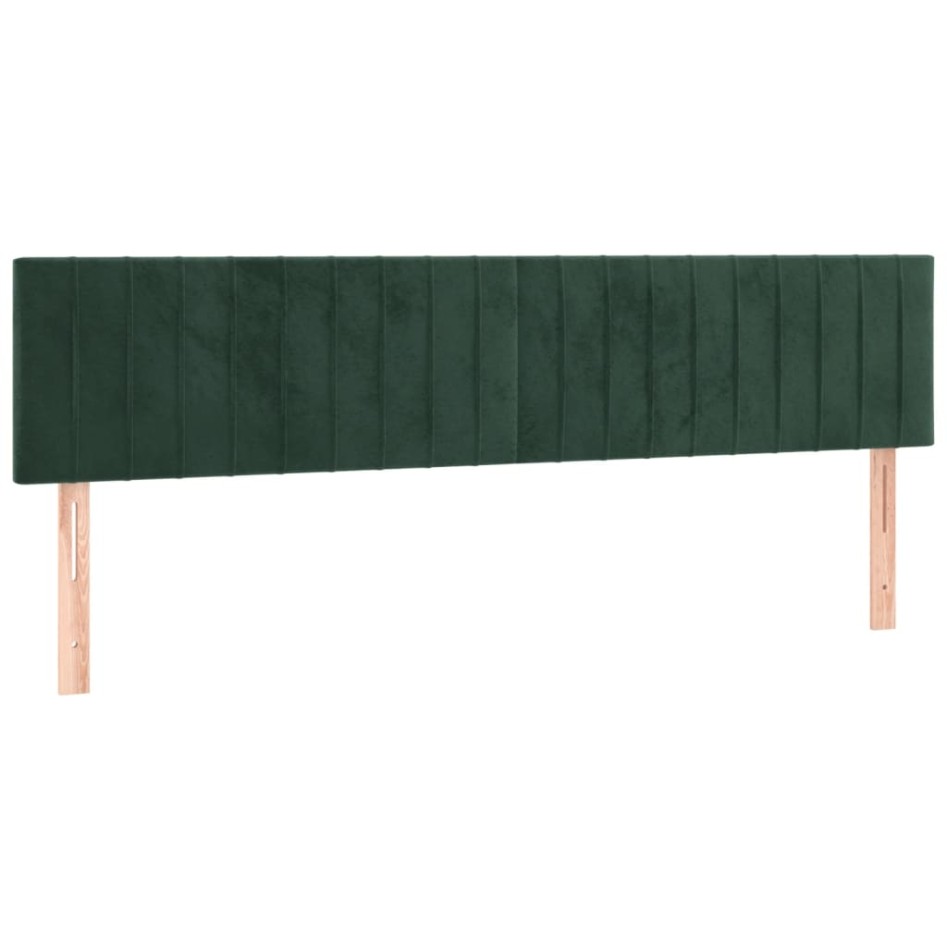 Cama box spring colchón y LED terciopelo verde oscuro