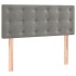 Cama box spring colchón y LED terciopelo gris claro 100x200