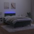 Cama box spring colchón y LED terciopelo verde oscuro