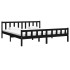 Estructura de cama de madera maciza negra 160x200