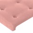 Cama box spring colchón y LED terciopelo rosa 140x200