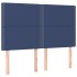 Cama box spring colchón y luces LED tela azul 140x190