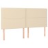 Cama box spring colchón y luces LED tela crema 180x200