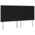 Cama box spring colchón y luces LED tela negro 160x200