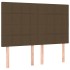 Cama box spring colchón luces LED tela marrón oscuro 140x190