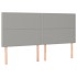 Cama box spring colchón y luces LED tela gris claro 180x200