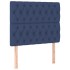 Cama box spring colchón y luces LED tela azul 90x190