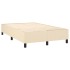 Cama box spring con colchón y LED tela crema 120x200