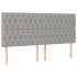 Cama box spring colchón y luces LED tela gris claro 180x200