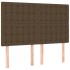 Cama box spring colchón luces LED tela marrón oscuro 140x190