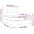 Cama box spring colchón luces LED tela marrón oscuro 140x190
