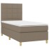 Cama box spring colchón y luces LED gris taupe 80x200
