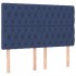 Cama box spring colchón y luces LED tela azul 140x190