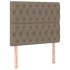 Cama box spring colchón y luces LED tela gris taupe 90x200