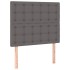 Cama box spring y colchón LED cuero sintético gris 90x200