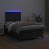 Cama box spring colchón y LED cuero sintético negro 120x200