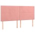 Cama box spring colchón y LED terciopelo rosa 180x200