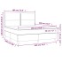 Cama box spring colchón y LED terciopelo gris claro 180x200