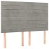 Cama box spring colchón y LED terciopelo gris claro 140x200
