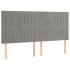 Cama box spring colchón y LED terciopelo gris claro 180x200