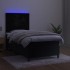 Cama box spring colchón y LED terciopelo negro 100x200